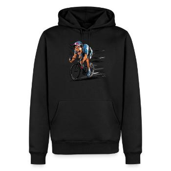 Rennradfahrer Rennrad Fahrrad Bike Radreisender - Männer Premium Bio Hoodie - Schwarz - Vorne - Nico (187cm)