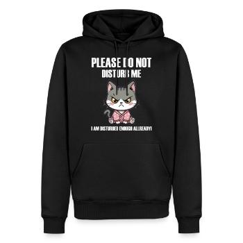Ne me dérange pas un drôle de chat en colère böse Katze - Sweat à capuche Premium bio Homme - noir - Devant - Nico (187cm)