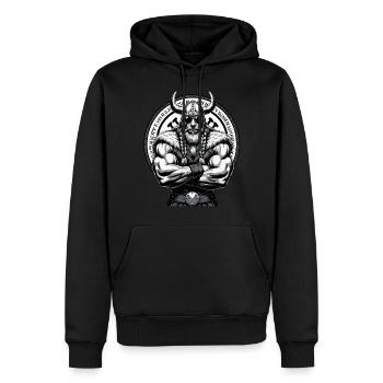 Norse Mythology Viking Warrior Valhalla - Men’s Premium Organic Hoodie - black - Front - Nico (187cm)