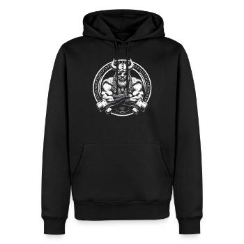 Nordische Mythologie Wikinger Krieger Valhalla - Männer Premium Bio Hoodie - Schwarz - Vorne - Nico (187cm)