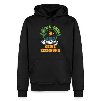 Die Sonne schickt keine Rechnung - Männer Premium Bio Hoodie - Schwarz - Vorne - Nico (187cm)