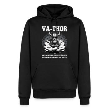 VA-THOR WIKINGER Vater Papa Viking Vatertag - Männer Premium Bio Hoodie - Schwarz - Vorne - Nico (187cm)