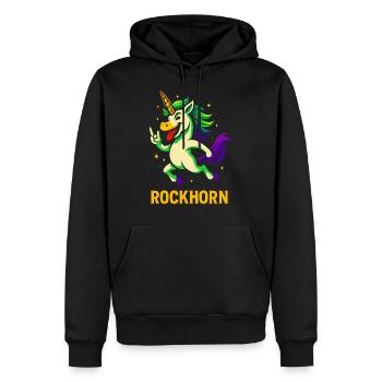 Rockhorn Einhorn Spruch Design Fabelwesen Kind - Männer Premium Bio Hoodie - Schwarz - Vorne - Nico (187cm)