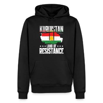 Kurdistan Terre de résistance Kurdes Kurdes - Sweat à capuche Premium bio Homme - noir - Devant - Nico (187cm)