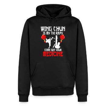 Wing Chun - Männer Premium Bio Hoodie - Schwarz - Vorne - Nico (187cm)