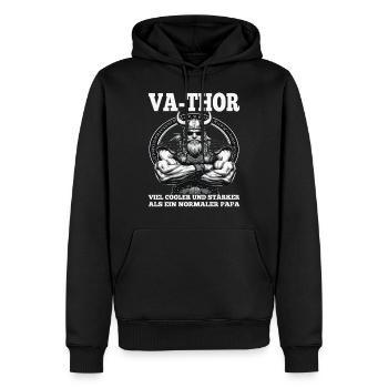 VA-THOR WIKINGER Vater Papa Viking Vatertag - Männer Premium Bio Hoodie - Schwarz - Vorne - Nico (187cm)