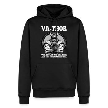 VA-THOR WIKINGER Vater Papa Viking Vatertag - Männer Premium Bio Hoodie - Schwarz - Vorne - Nico (187cm)