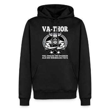 Viking Viking Farsdag - Premium økologisk hettegenser for menn - svart - Foran - Nico (187cm)