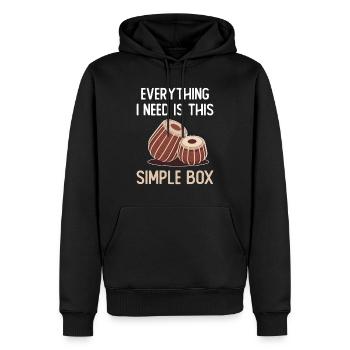 Alles, Was Ich Brauche, Ist Diese Einfache Box - Männer Premium Bio Hoodie - Schwarz - Vorne - Nico (187cm)
