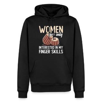 Les femmes ne s’intéressent qu’à la mienne - Sweat à capuche Premium bio Homme - noir - Devant - Nico (187cm)