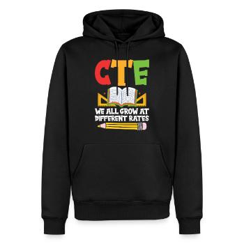 Cte – Wir Wachsen Alle In Unterschiedlichem Tempo - Männer Premium Bio Hoodie - Schwarz - Vorne - Nico (187cm)