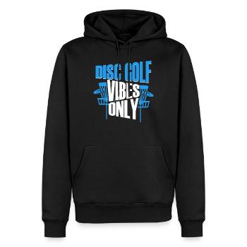 Disc Golf Vibes uniquement Discgolf - Sweat à capuche Premium bio Homme - noir - Devant - Nico (187cm)