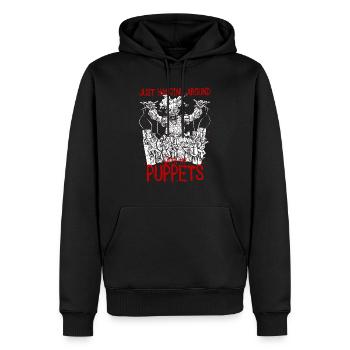 Marionnettiste traînant avec mes marionnettes - Sweat à capuche Premium bio Homme - noir - Devant - Nico (187cm)