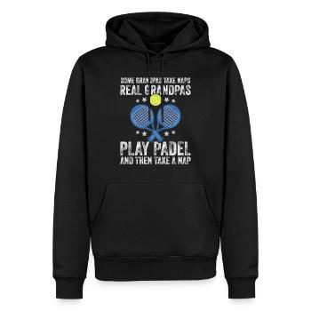 Certaines mamies font une vraie sieste - Sweat à capuche Premium bio Homme - noir - Devant - Nico (187cm)
