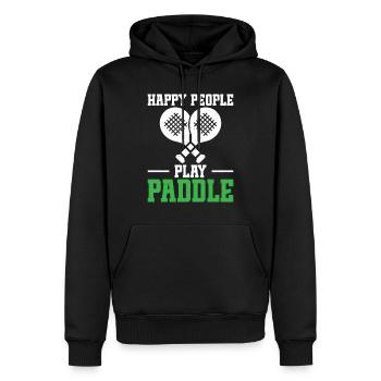 Des gens heureux qui jouent au paddle - Sweat à capuche Premium bio Homme - noir - Devant - Nico (187cm)