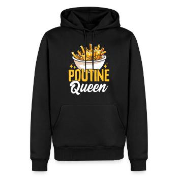 Poutine Queen Funny Fries Cheese Curds Gravy - Men’s Premium Organic Hoodie - black - Front - Nico (187cm)