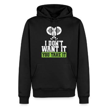 Ich Möchte Nicht, Dass Du Es Nimmst - Männer Premium Bio Hoodie - Schwarz - Vorne - Nico (187cm)