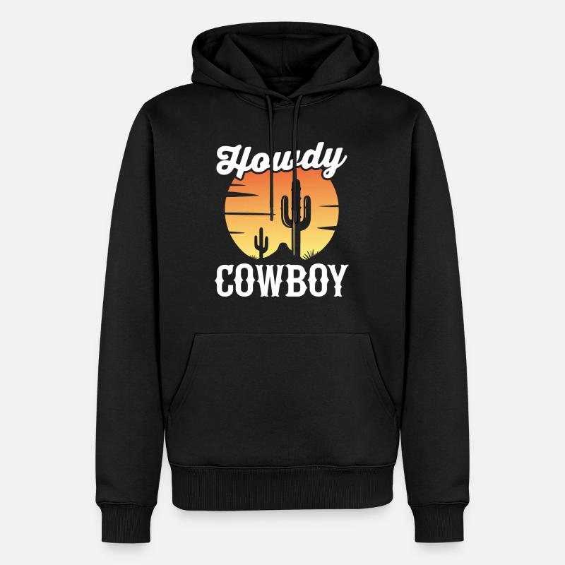 Salut Cowboy - Sweat à capuche Premium bio Homme - noir