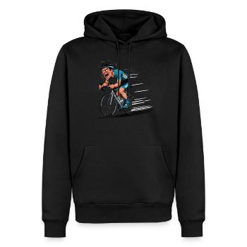 Cycliste Vélo de route Vélo de route Vélo de route - Sweat à capuche Premium bio Homme - noir - Devant - Nico (187cm)