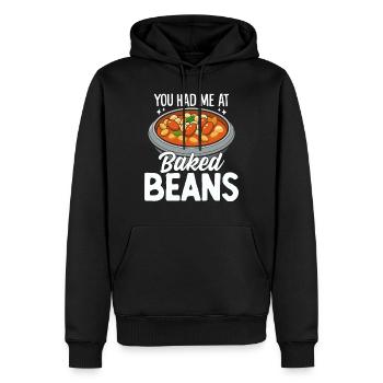 Du Hattest Mich Bei Gebackenen Bohnen Lustige Beilage Konserven - Männer Premium Bio Hoodie - Schwarz - Vorne - Nico (187cm)