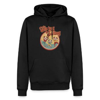 Marionnettiste Ventriloque - Sweat à capuche Premium bio Homme - noir - Devant - Nico (187cm)