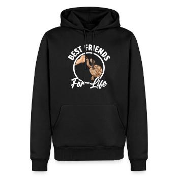 Meilleurs amis pour la vie, Tortue Sulcata - Sweat à capuche Premium bio Homme - noir - Devant - Nico (187cm)
