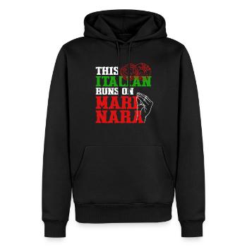 Marinara This Italian Runs On Marinara - Männer Premium Bio Hoodie - Schwarz - Vorne - Nico (187cm)