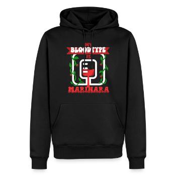 Marinara My BloodType Is Marinara - Männer Premium Bio Hoodie - Schwarz - Vorne - Nico (187cm)
