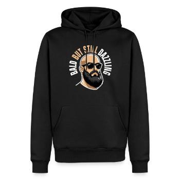 Glatze Glatzkopf chauve mais toujours éblouissant - Sweat à capuche Premium bio Homme - noir - Devant - Nico (187cm)