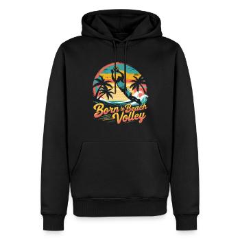 Beach-volley - Sweat à capuche Premium bio Homme - noir - Devant - Nico (187cm)