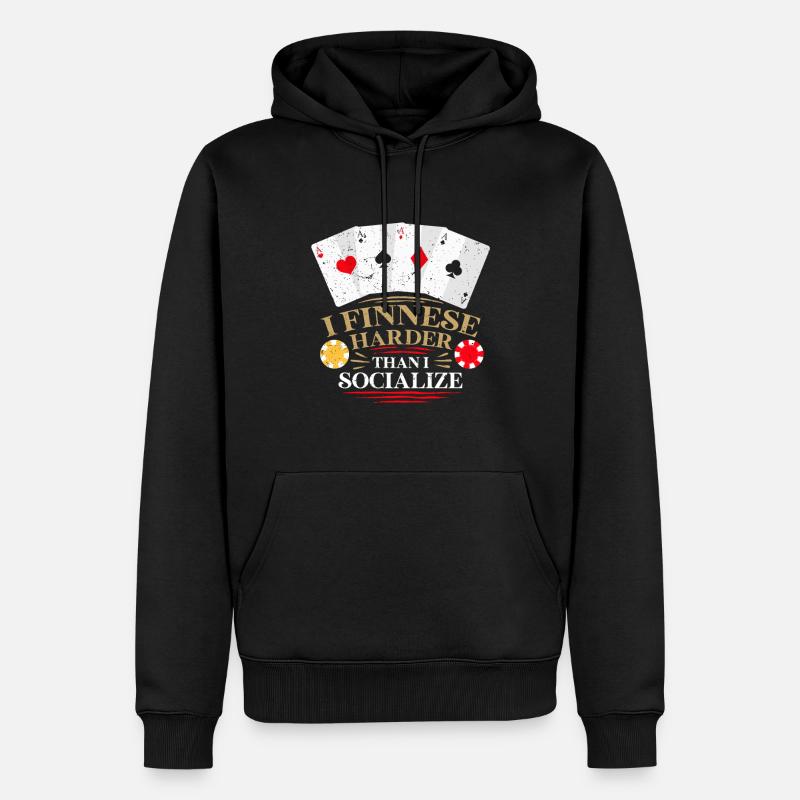 Joueur de bridge - Sweat à capuche Premium bio Homme - noir