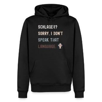 Lustiges Anti-Schlager Shirt für Musikfans - Männer Premium Bio Hoodie - Schwarz - Vorne - Nico (187cm)