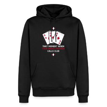 Bridge Players Bridge Partner Calls Club - Sweat à capuche Premium bio Homme - noir - Devant - Nico (187cm)