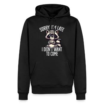 Lustiger Waschbär Sarkastischer Humor - Männer Premium Bio Hoodie - Schwarz - Vorne - Nico (187cm)