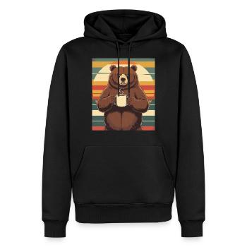 Grim Bear Coffee Mug Bears Coffee Tired - Men’s Premium Organic Hoodie - black - Front - Nico (187cm)
