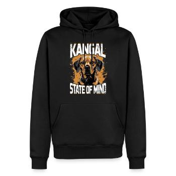 État d’ Kangal - Sweat à capuche Premium bio Homme - noir - Devant - Nico (187cm)