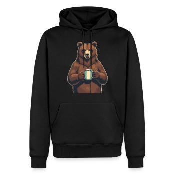 Grim Bear Coffee Mug Bears Coffee Tired - Men’s Premium Organic Hoodie - black - Front - Nico (187cm)