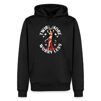Danse orientale Danseuse orientale Twirl Plus S’inquiéter moins - Sweat à capuche Premium bio Homme - noir - Devant - Nico (187cm)
