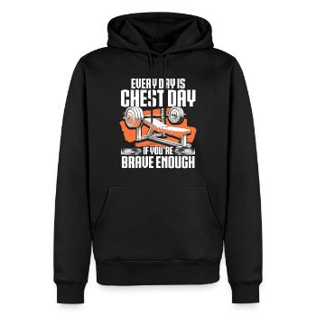 Chest Training Bodybuilder Chest Day - Men’s Premium Organic Hoodie - black - Front - Nico (187cm)