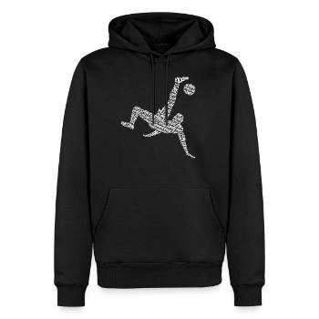 Football Enfants Football Typographie Football - Sweat à capuche Premium bio Homme - noir - Devant - Nico (187cm)