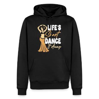 Danse orientale Danse orientale Danse courte de la vie - Sweat à capuche Premium bio Homme - noir - Devant - Nico (187cm)