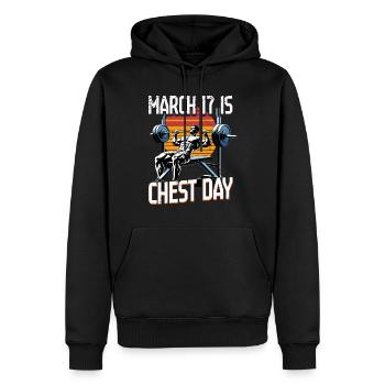 Chest Training Bodybuilders 17 March - Men’s Premium Organic Hoodie - black - Front - Nico (187cm)