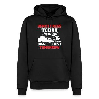 Brusttraining Bodybuilder Bench Press Today - Männer Premium Bio Hoodie - Schwarz - Vorne - Nico (187cm)