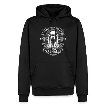 Culture païenne viking - Sweat à capuche Premium bio Homme - noir - Devant - Nico (187cm)