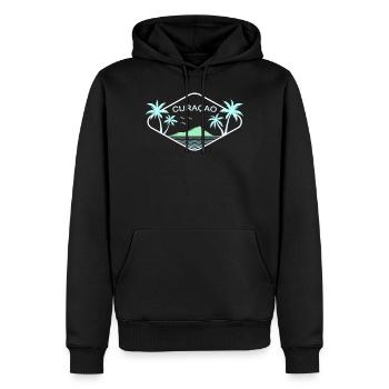 Curacao Karibik Insel Palme Strand Urlaub Souvenir - Männer Premium Bio Hoodie - Schwarz - Vorne - Nico (187cm)