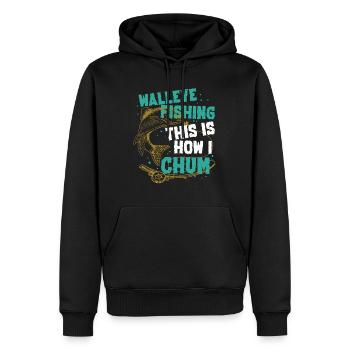 Pêche au sandre à perche glasseye - Sweat à capuche Premium bio Homme - noir - Devant - Nico (187cm)