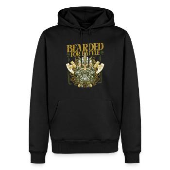 Culture païenne viking - Sweat à capuche Premium bio Homme - noir - Devant - Nico (187cm)