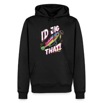 Glasaugenbarsch Zander Angler I'd Jig That! - Männer Premium Bio Hoodie - Schwarz - Vorne - Nico (187cm)