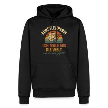 Kunstlehrerin Spruch Lehrer Schule Kreativ - Männer Premium Bio Hoodie - Schwarz - Vorne - Nico (187cm)