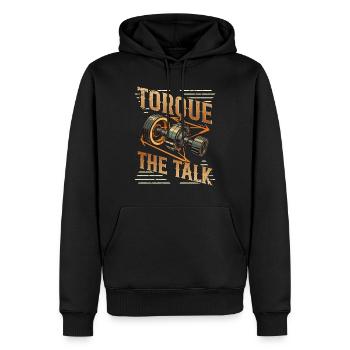 Petrolhead Auto Tuning Motorsport Torque The Talk - Männer Premium Bio Hoodie - Schwarz - Vorne - Nico (187cm)